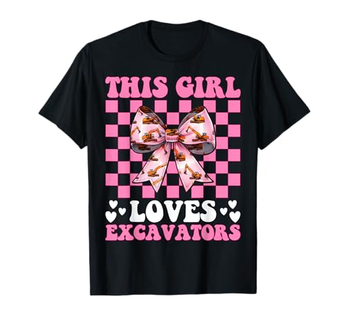 Dieses Mädchen liebt Baggerfahrer HEO Coquette T-Shirt von Womens Coquette Bow Excavator Operator HEO Gifts