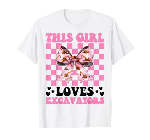 Dieses Mädchen liebt Baggerfahrer HEO Coquette T-Shirt von Womens Coquette Bow Excavator Operator HEO Gifts