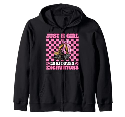 Just A Girl Who Loves Bagger Operator HEO Kapuzenjacke von Womens Coquette Bow Excavator Operator HEO Gifts