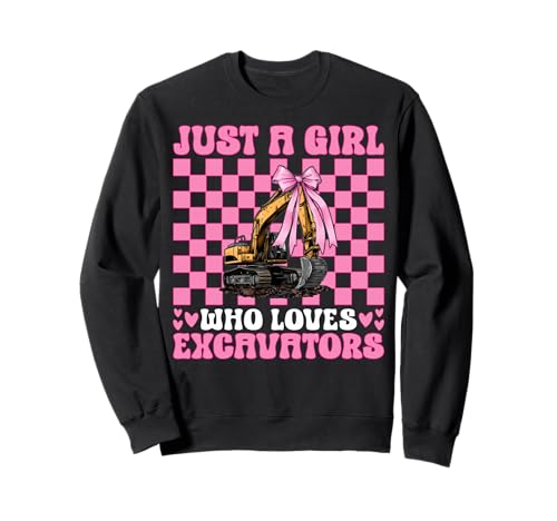 Just A Girl Who Loves Bagger Operator HEO Sweatshirt von Womens Coquette Bow Excavator Operator HEO Gifts