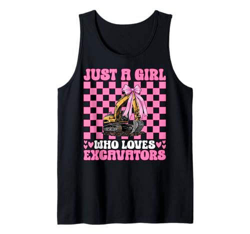 Just A Girl Who Loves Bagger Operator HEO Tank Top von Womens Coquette Bow Excavator Operator HEO Gifts