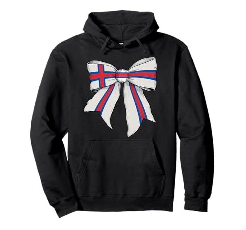 Färöer Inseln Färöer Pride Flagge Mädchen Kokette Schleife Band Pullover Hoodie von Womens Coquette Bow Faroe Islands Heritage Gifts