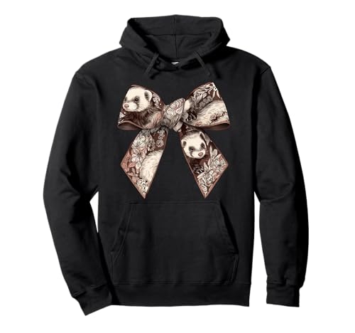 Frettchen Pet Girl Kokette Schleife Pullover Hoodie Frettchen Pet Girl Kokette Schleife Pullover Hoodie von Womens Coquette Bow Ferret Pet Gifts
