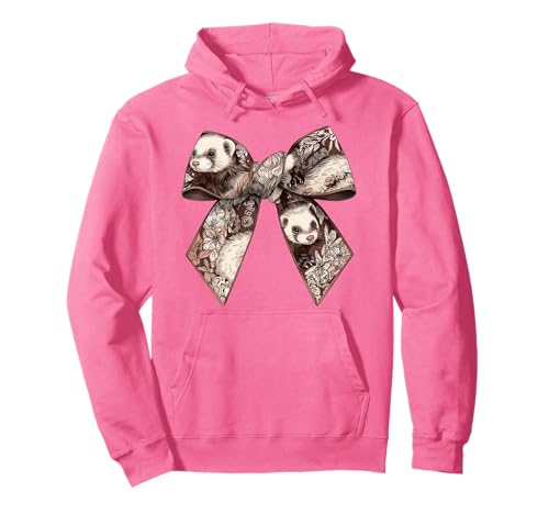 Frettchen Pet Girl Kokette Schleife Pullover Hoodie Frettchen Pet Girl Kokette Schleife Pullover Hoodie von Womens Coquette Bow Ferret Pet Gifts
