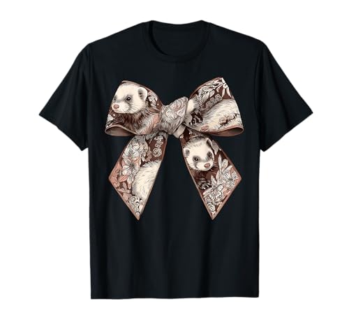 Frettchen Pet Girl Kokette Schleife T-Shirt von Womens Coquette Bow Ferret Pet Gifts