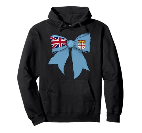Fidschi-Flagge, Mädchen, Kokette mit Schleife Pullover Hoodie von Womens Coquette Bow Fiji Heritage Flag Gifts