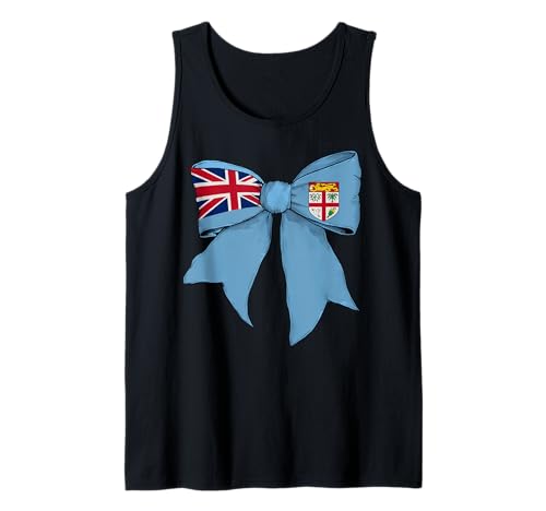 Fidschi-Flagge, Mädchen, Kokette mit Schleife Tank Top von Womens Coquette Bow Fiji Heritage Flag Gifts