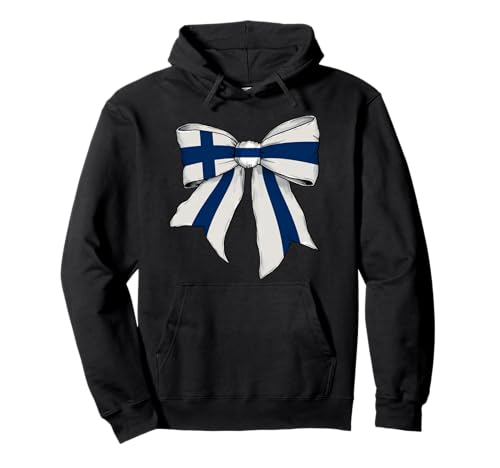 Finnland Finnland Pride Flagge Mädchen Kokette Schleife Band Pullover Hoodie von Womens Coquette Bow Finland Heritage Flag Gifts