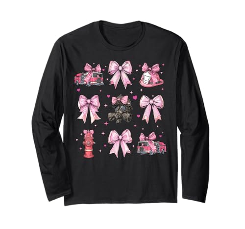 Kokettenschleife für Feuerwehrmänner, für Mädchen, Rosa Langarmshirt Kokettenschleife für Feuerwehrmänner, für Mädchen, Rosa Langarmshirt von Womens Coquette Bow Firefighting Firefighter Gifts