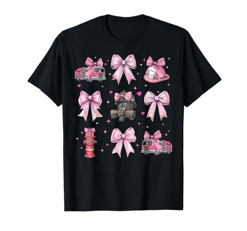 Kokettenschleife für Feuerwehrmänner, für Mädchen, Rosa T-Shirt Kokettenschleife für Feuerwehrmänner, für Mädchen, Rosa T-Shirt von Womens Coquette Bow Firefighting Firefighter Gifts