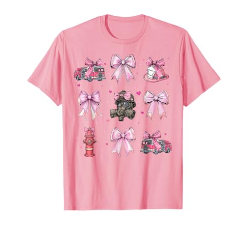 Kokettenschleife für Feuerwehrmänner, für Mädchen, Rosa T-Shirt Kokettenschleife für Feuerwehrmänner, für Mädchen, Rosa T-Shirt von Womens Coquette Bow Firefighting Firefighter Gifts