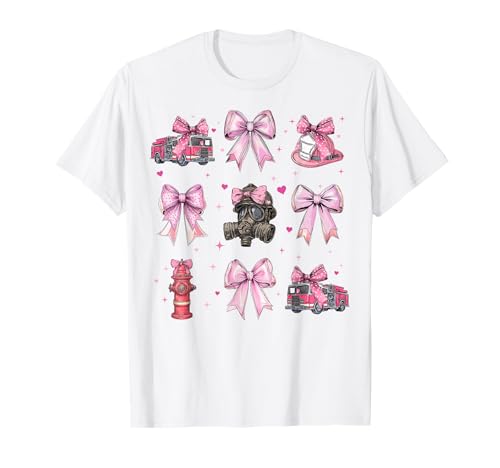 Kokettenschleife für Feuerwehrmänner, für Mädchen, Rosa T-Shirt Kokettenschleife für Feuerwehrmänner, für Mädchen, Rosa T-Shirt von Womens Coquette Bow Firefighting Firefighter Gifts