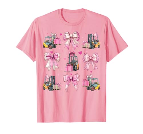 Gabelstaplerfahrer Gabelstaplerfahrer HEO Girl Coquette Bow Pink T-Shirt Gabelstaplerfahrer Gabelstaplerfahrer HEO Girl Coquette Bow Pink T-Shirt von Womens Coquette Bow Forklift Operator Driver Gifts