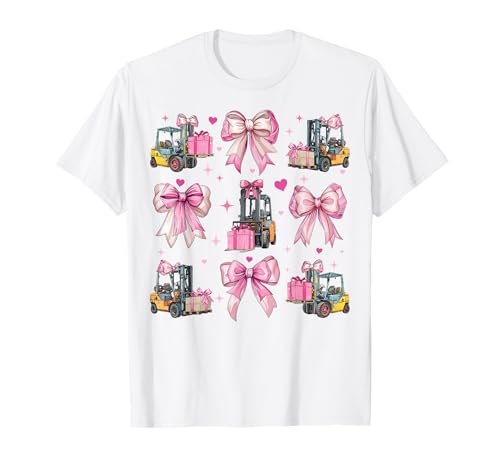 Gabelstaplerfahrer Gabelstaplerfahrer HEO Girl Coquette Bow Pink T-Shirt Gabelstaplerfahrer Gabelstaplerfahrer HEO Girl Coquette Bow Pink T-Shirt von Womens Coquette Bow Forklift Operator Driver Gifts