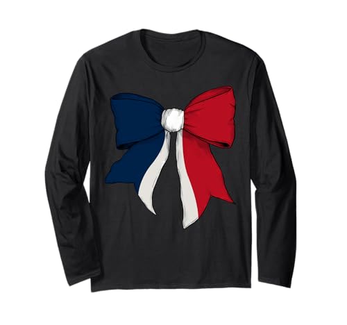 Schleifenband mit französischer Flagge für Mädchen Langarmshirt Schleifenband mit französischer Flagge für Mädchen Langarmshirt von Womens Coquette Bow France Heritage Flag Gifts