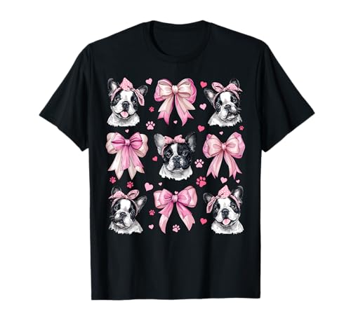 Französische Bulldogge Frenchie Hund Mama Mädchen Kokette Schleife Rosa T-Shirt Französische Bulldogge Frenchie Hund Mama Mädchen Kokette Schleife Rosa T-Shirt von Womens Coquette Bow French Bulldog Frenchie Gifts