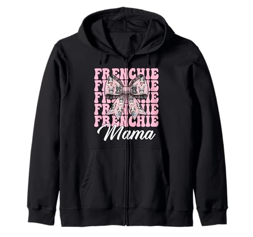 Frenchie Mama Französische Bulldogge Mama Hund Muttertag Kokette Kapuzenjacke Frenchie Mama Französische Bulldogge Mama Hund Muttertag Kokette Kapuzenjacke von Womens Coquette Bow French Bulldog Frenchie Gifts