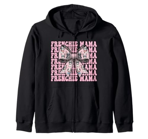 Frenchie Mama Französische Bulldogge Mama Hund Muttertag Kokette Kapuzenjacke Frenchie Mama Französische Bulldogge Mama Hund Muttertag Kokette Kapuzenjacke von Womens Coquette Bow French Bulldog Frenchie Gifts