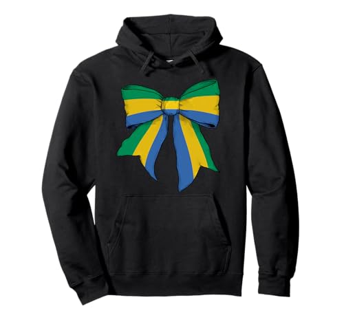Gabun Gabunesische Flagge Mädchen Kokette Schleife Band Pullover Hoodie Gabun Gabunesische Flagge Mädchen Kokette Schleife Band Pullover Hoodie von Womens Coquette Bow Gabon Heritage Flag Gifts