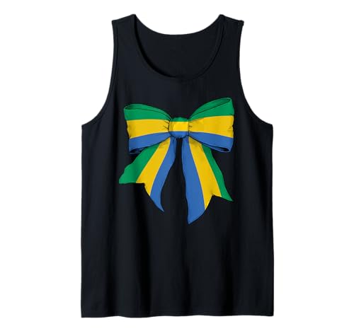 Gabun Gabunesische Flagge Mädchen Kokette Schleife Band Tank Top Gabun Gabunesische Flagge Mädchen Kokette Schleife Band Tank Top von Womens Coquette Bow Gabon Heritage Flag Gifts