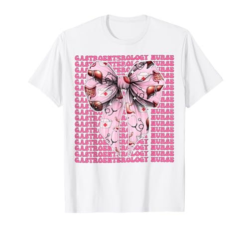 Gastroenterologie Krankenschwester Endoskopie Krankenschwester GI Krankenschwester Mädchen T-Shirt von Womens Coquette Bow Gastroenterology Nurse Gifts