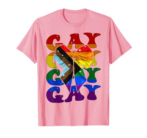 Gay Pride Regenbogen-Flagge LGBTQ Mädchen Kokette Schleife Band T-Shirt Gay Pride Regenbogen-Flagge LGBTQ Mädchen Kokette Schleife Band T-Shirt von Womens Coquette Bow Gay Pride LGBTQ Gifts
