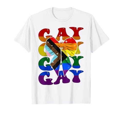 Gay Pride Regenbogen-Flagge LGBTQ Mädchen Kokette Schleife Band T-Shirt Gay Pride Regenbogen-Flagge LGBTQ Mädchen Kokette Schleife Band T-Shirt von Womens Coquette Bow Gay Pride LGBTQ Gifts