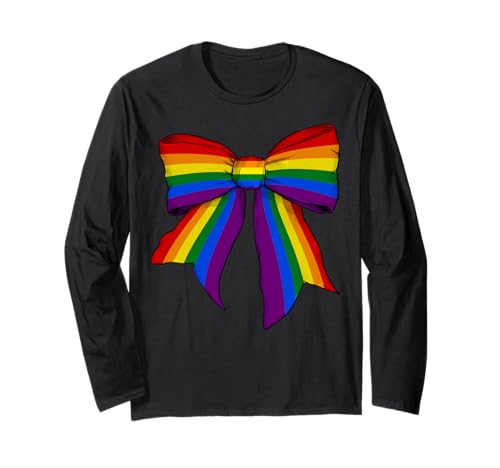 Gay Pride Regenbogen-Flagge LGBTQ Mädchen Kokette Schleife Langarmshirt Gay Pride Regenbogen-Flagge LGBTQ Mädchen Kokette Schleife Langarmshirt von Womens Coquette Bow Gay Pride LGBTQ Gifts