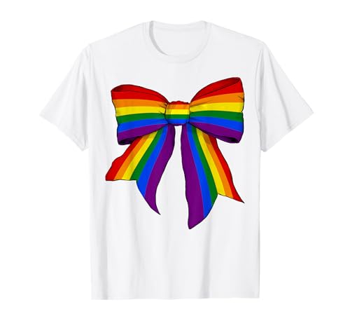Gay Pride Regenbogen-Flagge LGBTQ Mädchen Kokette Schleife T-Shirt Gay Pride Regenbogen-Flagge LGBTQ Mädchen Kokette Schleife T-Shirt von Womens Coquette Bow Gay Pride LGBTQ Gifts