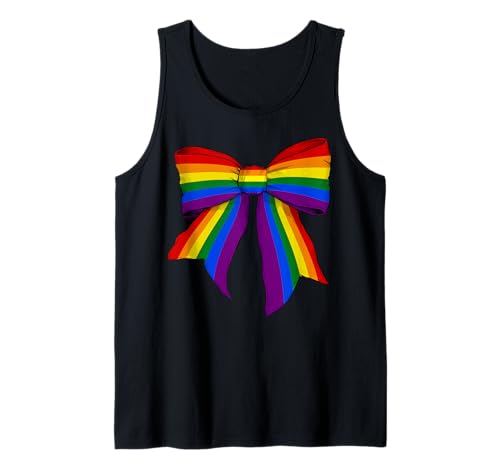 Gay Pride Regenbogen-Flagge LGBTQ Mädchen Kokette Schleife Tank Top Gay Pride Regenbogen-Flagge LGBTQ Mädchen Kokette Schleife Tank Top von Womens Coquette Bow Gay Pride LGBTQ Gifts