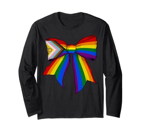 Homosexuell Transgender Intersex Intersexual Pride Regenbogenflagge Mädchen Langarmshirt Homosexuell Transgender Intersex Intersexual Pride Regenbogenflagge Mädchen Langarmshirt von Womens Coquette Bow Gay Transgender LGBTQ Gifts