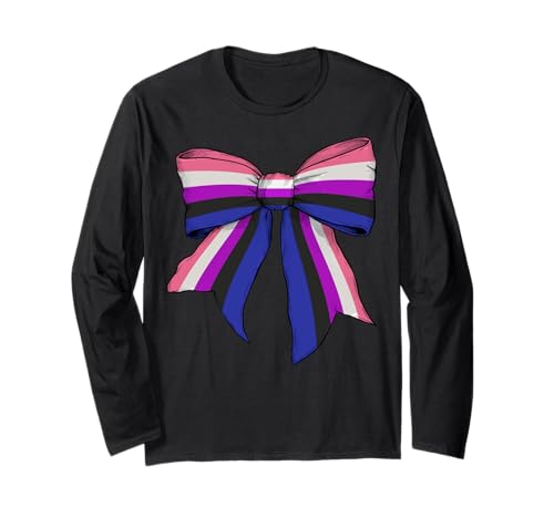 Genderfluid Pride Flag LGBTQ Coquette Bow für Mädchen Langarmshirt Genderfluid Pride Flag LGBTQ Coquette Bow für Mädchen Langarmshirt von Womens Coquette Bow Genderfluid Pride LGBTQ Gifts