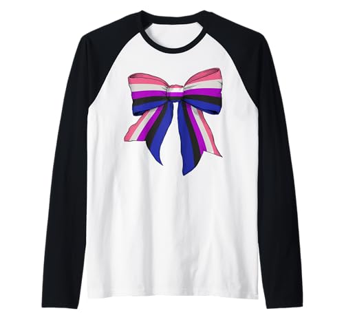 Genderfluid Pride Flag LGBTQ Coquette Bow für Mädchen Raglan Genderfluid Pride Flag LGBTQ Coquette Bow für Mädchen Raglan von Womens Coquette Bow Genderfluid Pride LGBTQ Gifts