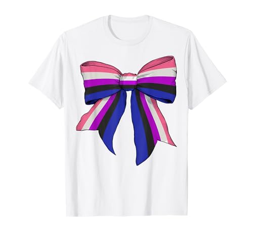 Genderfluid Pride Flag LGBTQ Coquette Bow für Mädchen T-Shirt Genderfluid Pride Flag LGBTQ Coquette Bow für Mädchen T-Shirt von Womens Coquette Bow Genderfluid Pride LGBTQ Gifts