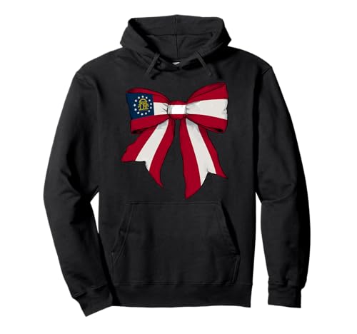 Kokettenschleifenband für Mädchen, Flagge des Bundesstaates Georgia Pullover Hoodie Kokettenschleifenband für Mädchen, Flagge des Bundesstaates Georgia Pullover Hoodie von Womens Coquette Bow Georgia Heritage Flag Gifts