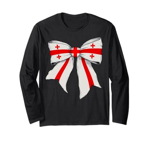 Kokettenschleifenband mit georgischer Flagge für Mädchen Langarmshirt Kokettenschleifenband mit georgischer Flagge für Mädchen Langarmshirt von Womens Coquette Bow Georgia Heritage Flag Gifts