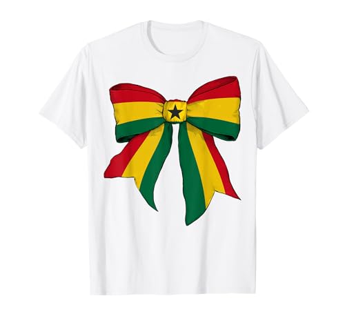 Ghanaische Ghanaische Pride-Flagge, Mädchen, Kokette Schleife T-Shirt von Womens Coquette Bow Ghana Heritage Flag Gifts