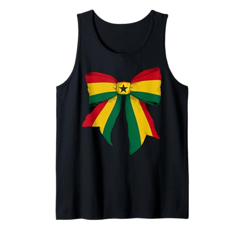 Ghanaische Ghanaische Pride-Flagge, Mädchen, Kokette Schleife Tank Top von Womens Coquette Bow Ghana Heritage Flag Gifts