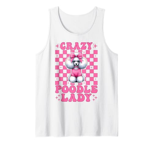Crazy Poodle Dame Hund Mädchen Pudel Mama Kokette Schleife Tank Top Crazy Poodle Dame Hund Mädchen Pudel Mama Kokette Schleife Tank Top von Womens Coquette Bow Golden Retriever Dog Gifts