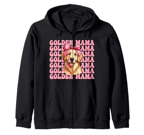 Golden Mama Golden Retriever Mama Hund Muttertag Kokette Kapuzenjacke von Womens Coquette Bow Golden Retriever Dog Gifts