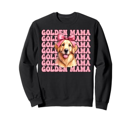 Golden Mama Golden Retriever Mama Hund Muttertag Kokette Sweatshirt Golden Mama Golden Retriever Mama Hund Muttertag Kokette Sweatshirt von Womens Coquette Bow Golden Retriever Dog Gifts