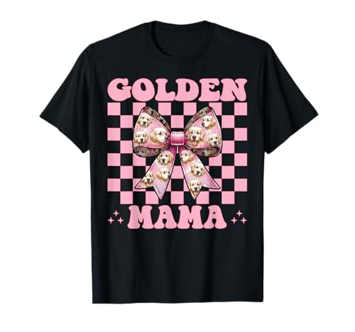 Golden Mama Golden Retriever Mama Hund Muttertag Kokette T-Shirt Golden Mama Golden Retriever Mama Hund Muttertag Kokette T-Shirt von Womens Coquette Bow Golden Retriever Dog Gifts