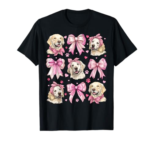 Golden Retriever Hund Mama Mädchen Kokette Schleife Rosa T-Shirt Golden Retriever Hund Mama Mädchen Kokette Schleife Rosa T-Shirt von Womens Coquette Bow Golden Retriever Dog Gifts
