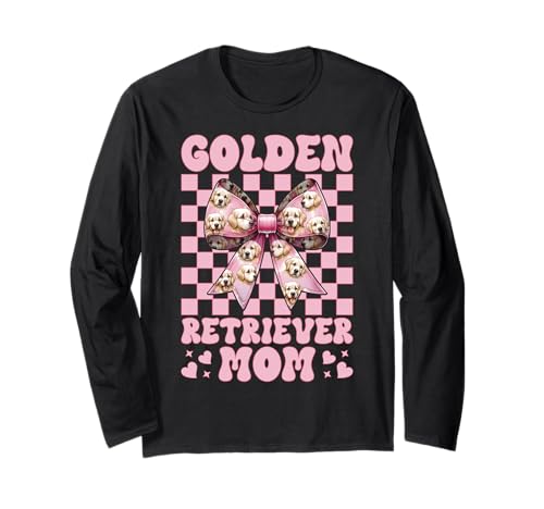 Golden Retriever Mom Mama Hund Muttertag Kokette Schleife Langarmshirt von Womens Coquette Bow Golden Retriever Dog Gifts
