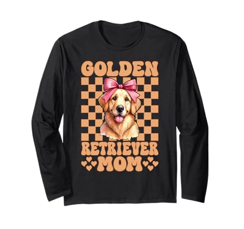 Golden Retriever Mom Mama Hund Muttertag Kokette Schleife Langarmshirt Golden Retriever Mom Mama Hund Muttertag Kokette Schleife Langarmshirt von Womens Coquette Bow Golden Retriever Dog Gifts
