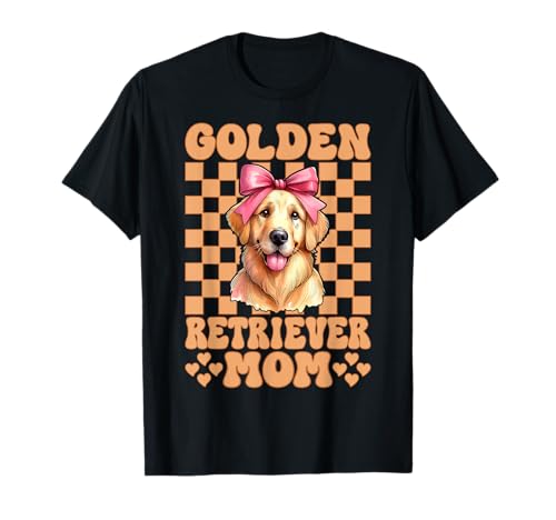 Golden Retriever Mom Mama Hund Muttertag Kokette Schleife T-Shirt von Womens Coquette Bow Golden Retriever Dog Gifts