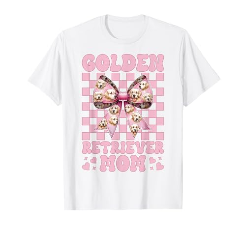 Golden Retriever Mom Mama Hund Muttertag Kokette Schleife T-Shirt von Womens Coquette Bow Golden Retriever Dog Gifts