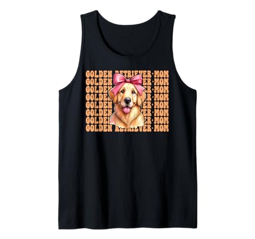 Golden Retriever Mom Mama Hund Muttertag Kokette Schleife Tank Top von Womens Coquette Bow Golden Retriever Dog Gifts