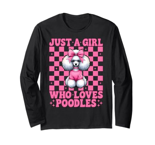 Just A Girl Who Loves Pudel Pudel Hund Kokette Schleife Langarmshirt von Womens Coquette Bow Golden Retriever Dog Gifts