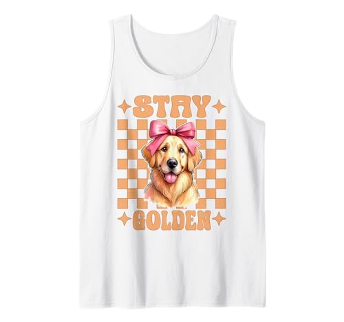 Stay Golden Retriever Hund Mädchen Mama Kokette Schleife Tank Top Stay Golden Retriever Hund Mädchen Mama Kokette Schleife Tank Top von Womens Coquette Bow Golden Retriever Dog Gifts